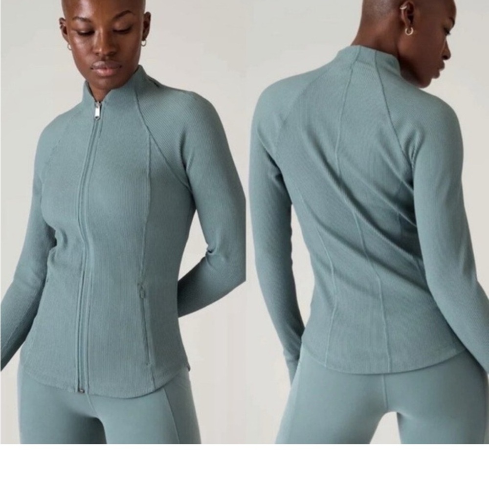 Athleta Full Zip Salutation Ribbed Jacket in Oxid… - image 1